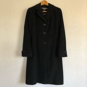 Kenneth Cole Reaction Long Wool-Blend Coat Size 4 in Black